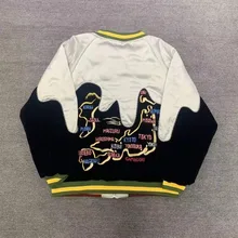 

KAPITAL Hip Hop Jacket Oversized Embroidery Stitching Velveteen Zipper Men Women 1:1 High Quality KAPITAL Top