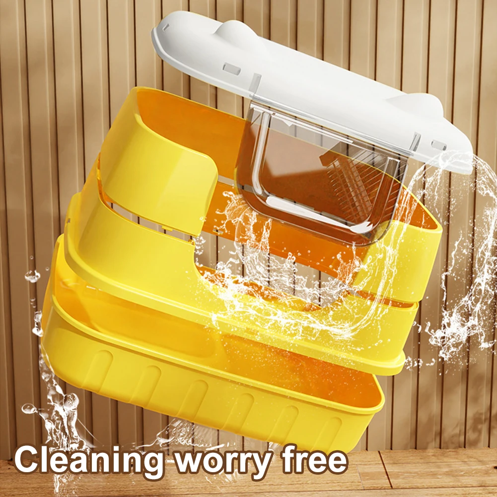 Cat Toilet Enclosed Cat Litter Pan Anti Splashing Kitty Litter Tray with Scoop for Larger Cat Breeds Or Multiple Cat Households
