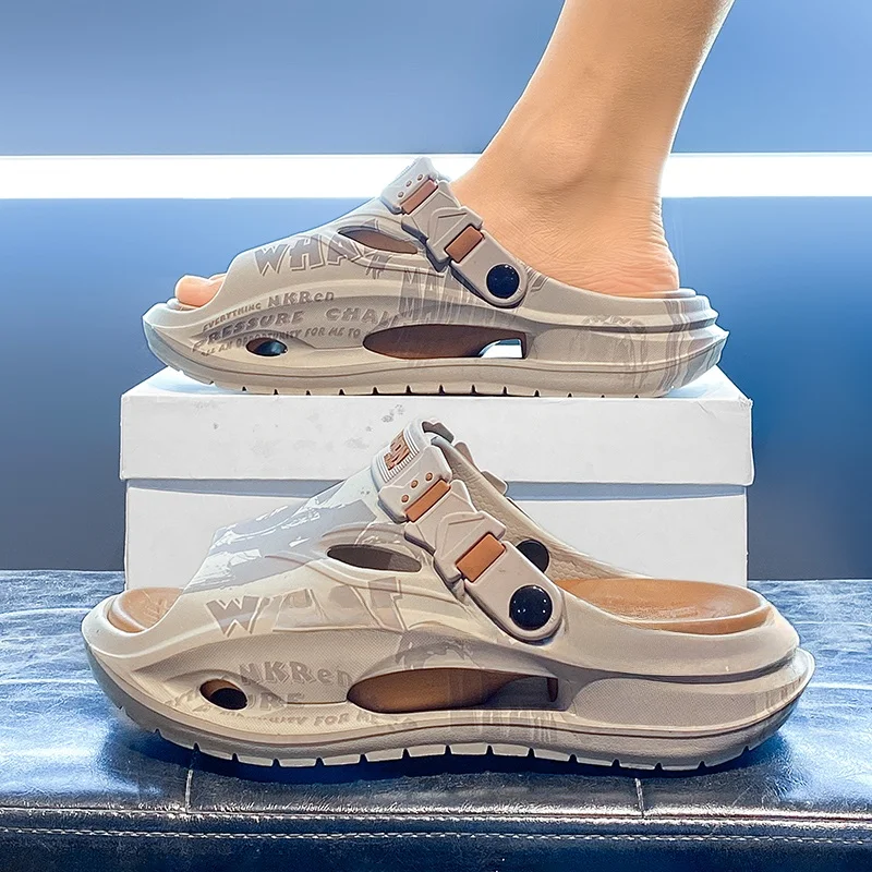 Men's Sandals 2026 New Summer Outdoor Breathable Anti-slip Sports Beachside Beach Slippers Casual round Toe EVA Thick Heel - 2