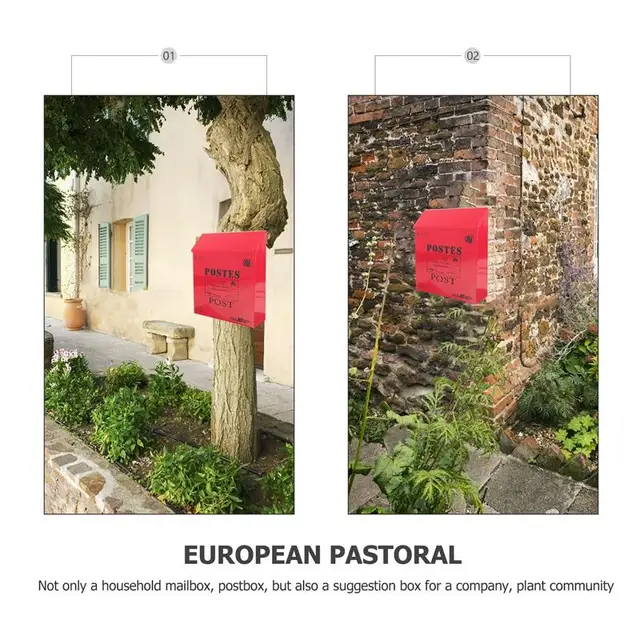 벽걸이 다리미 주석 우편함, 홈 야외 설치형 우편함, 사무실 걸이형 레트로 스타일 - 프리미엄 철 소재로 제작된 튼튼하고 실용적인 우편함.