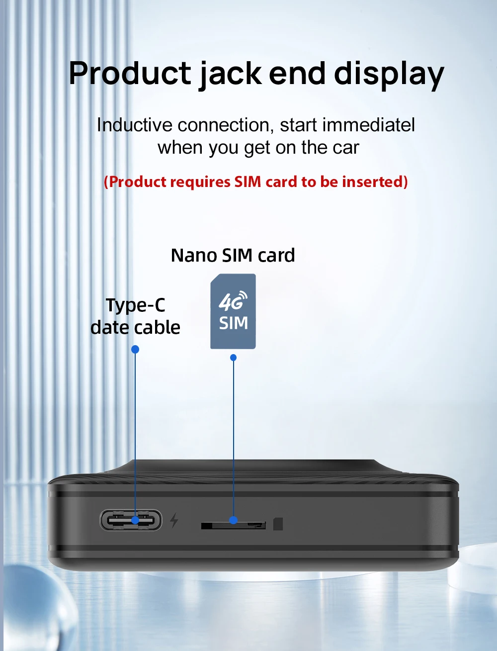 CarlinKit T2C  ī÷ AI ڽ, 4G SIM LTE  ,  ׽   