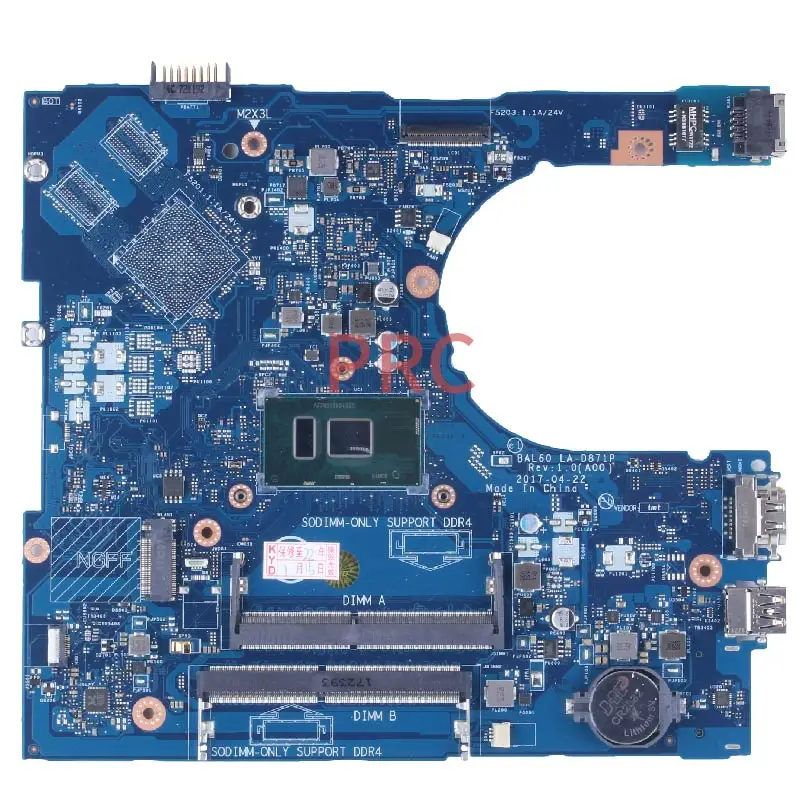 Placa-mãe Ddr4 para Dell Inspiron 5566 La-d871p Cpu Bal60 Cn0j922j J922j Cn-02px9p i3 i5 I77th Gen - Imagem 2