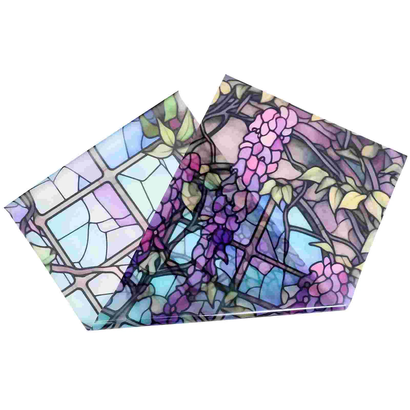 

Removable Violet Wall Sticker Retro Decor Pvc Stained Vintage Glass Window Film