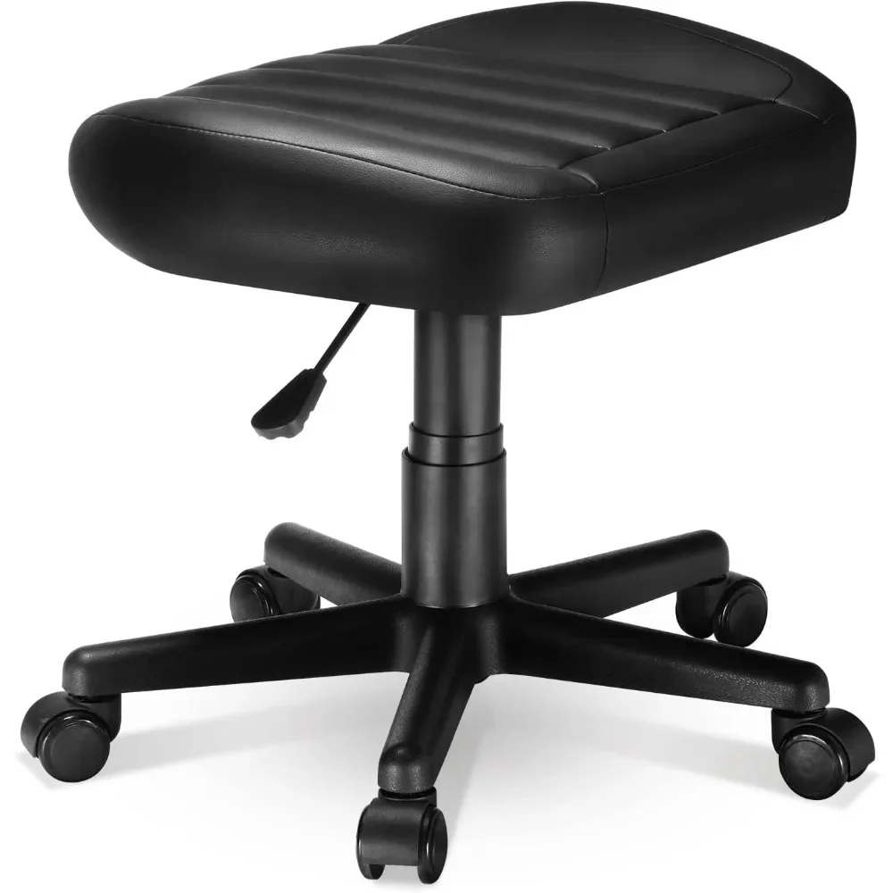 

Multipurpose Living Room Black Stool, Gaming Footstool, Height Adjustable Swivel Rolling Stool Chair with Wheels, Free Shipping