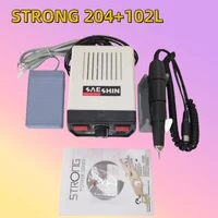 65W Electric Nail Drill STRONG 210 204 Dental Lab Manicure Set Pedicure Machine 102L Polishing Jewelry Handle Pedicure File Bits 1