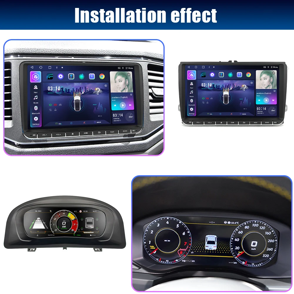 Navidigital 10,25 Auto LCD Digital Dashboard Cluster Für VW Caddy 2003-2020 Panel Cockpit Android-player Karte Navigation radio – Detail 5