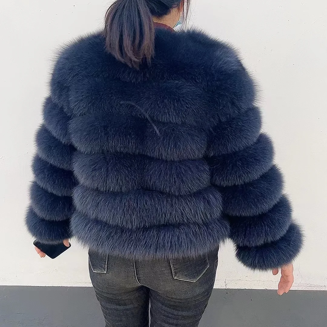 100% natural fur jacket  Real Fur Coat Winter Jacket Women Natural Fox Fur Luxury Fashion 50cm Short Jacket Wholesale Hot 2022 5