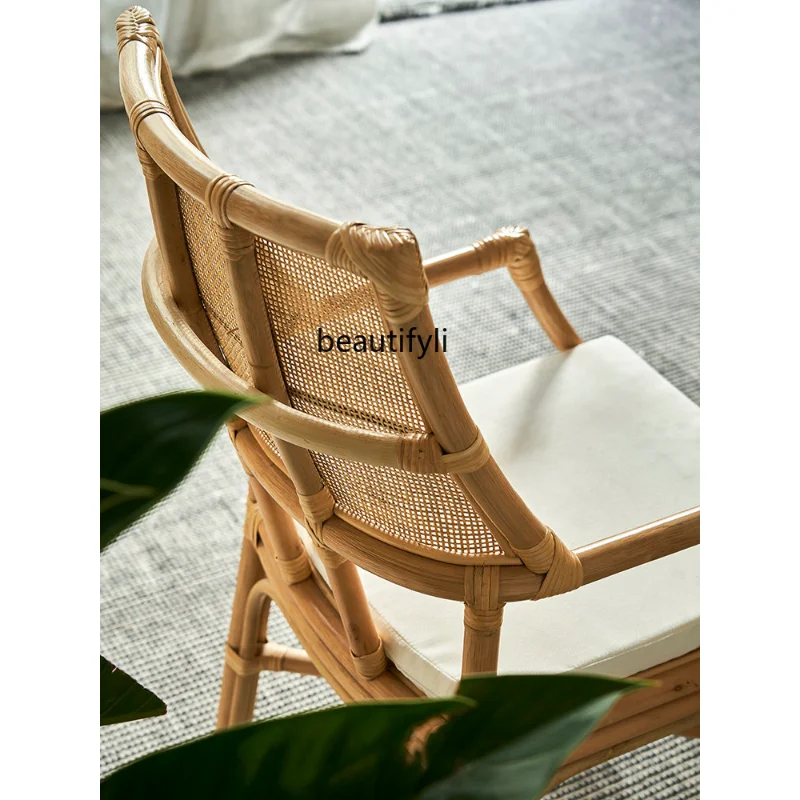 

Natural Real Rattan Leisure Rattan Chair Single Armchair Rattan Chair