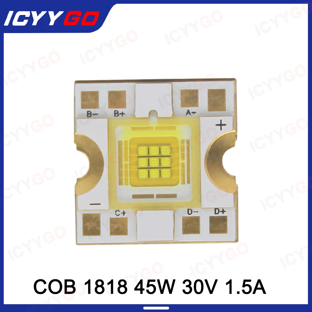 

45W 30V 18MM LED Chip LED Moving Head Light Mini DJ Spotlight Lght Source High Power Lamp Bead Stage Light DIY COB Light Source