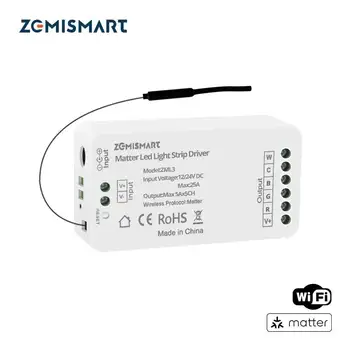 Zemismart Matter Led Light Strip Driver RGBCCT DC 12V 24V Support Homekit Smartthings Google Home Alexa Home Assistant ZML3 1