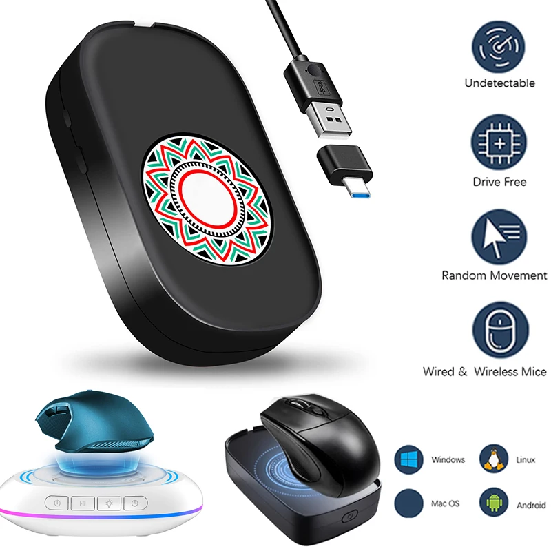 Undetectable Mouse Jiggler USB Mouse Shaker Device Computer Simulating