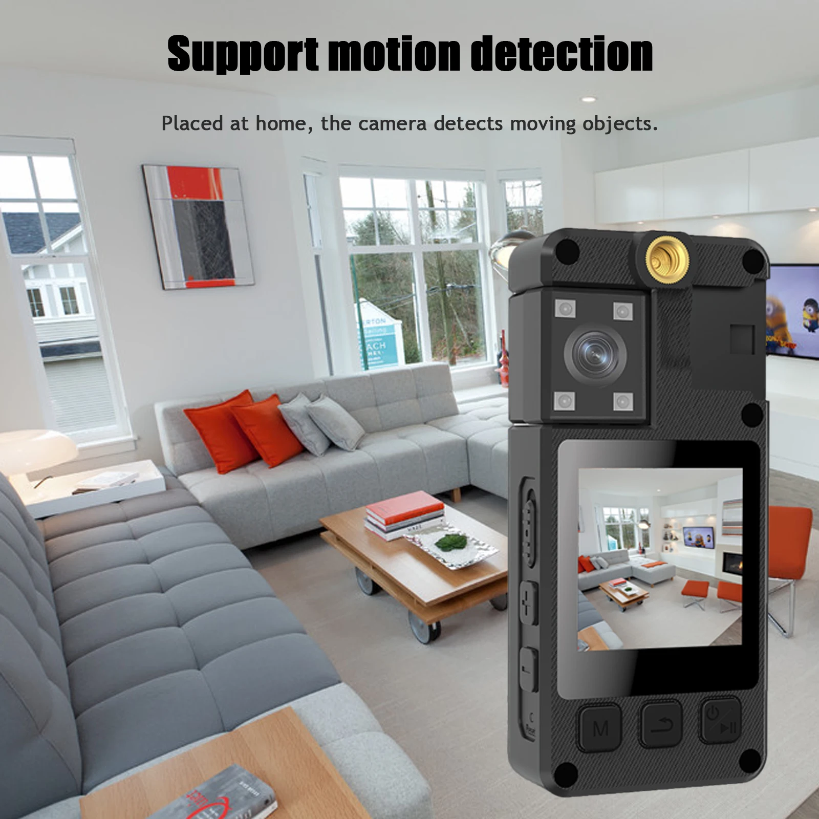 Vandlion A38 바디 마운트 카메라, 긴 배터리 수명, 4K 1080P FHD 녹화, IR 나이트 비전, 모션 감지, 스포츠 DV, 2000mAh