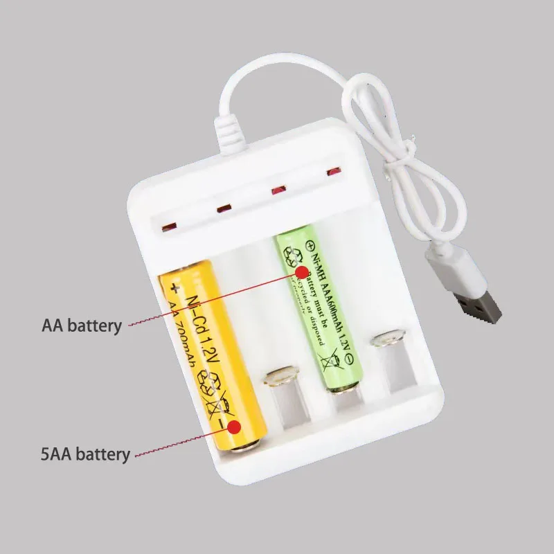 Battery Charger 3-4 Slots Electric Intelligent Fast LED Indicator USB for AA/AAA Ni-MH/Ni-Cd Rechargeable Battery Fast Charger