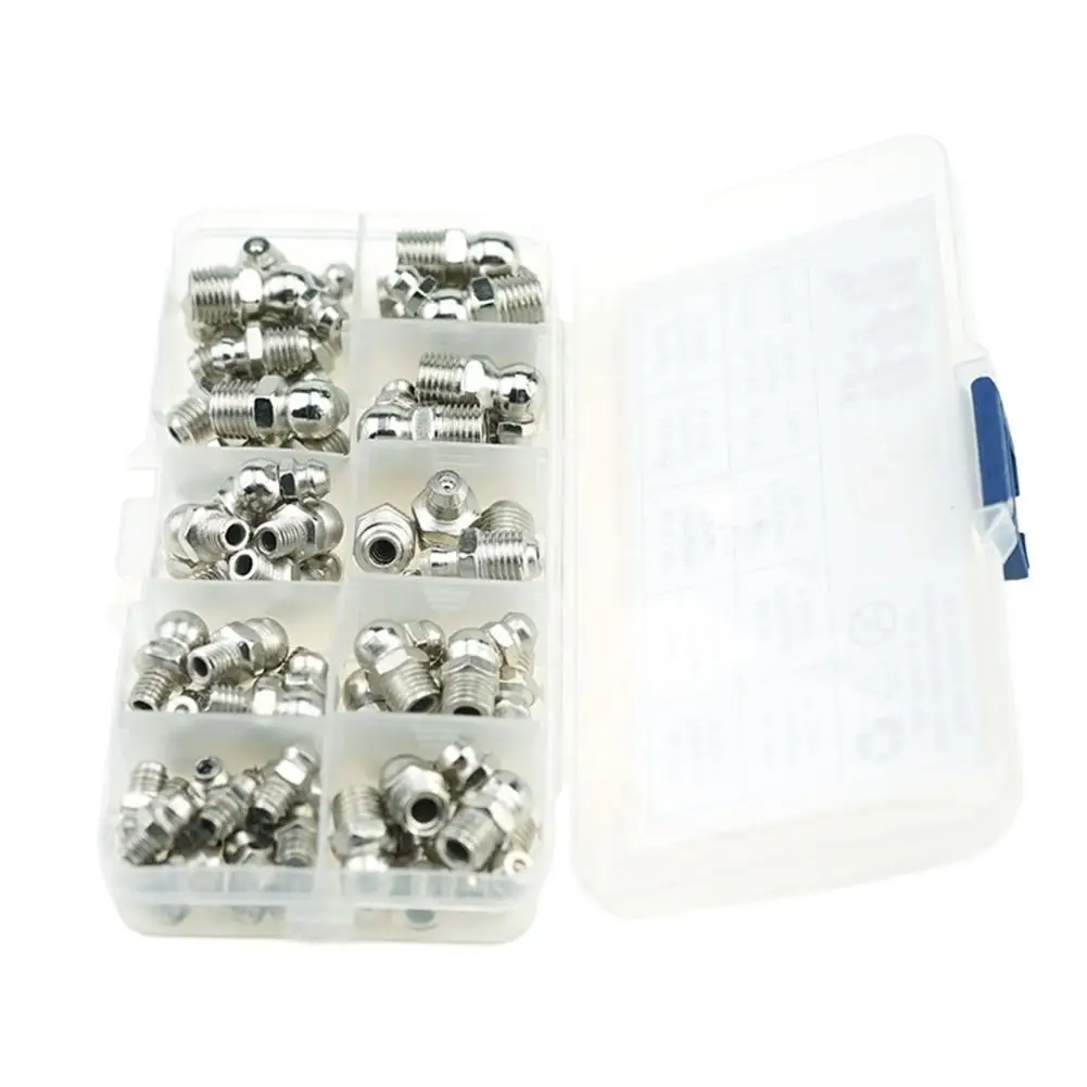 Grease Nozzle Nickel-plated Iron Lubrication Tip Fixings for Mechanical Equipment 60pcs M6/m8/m10 Grease Tool Accessories M6 90