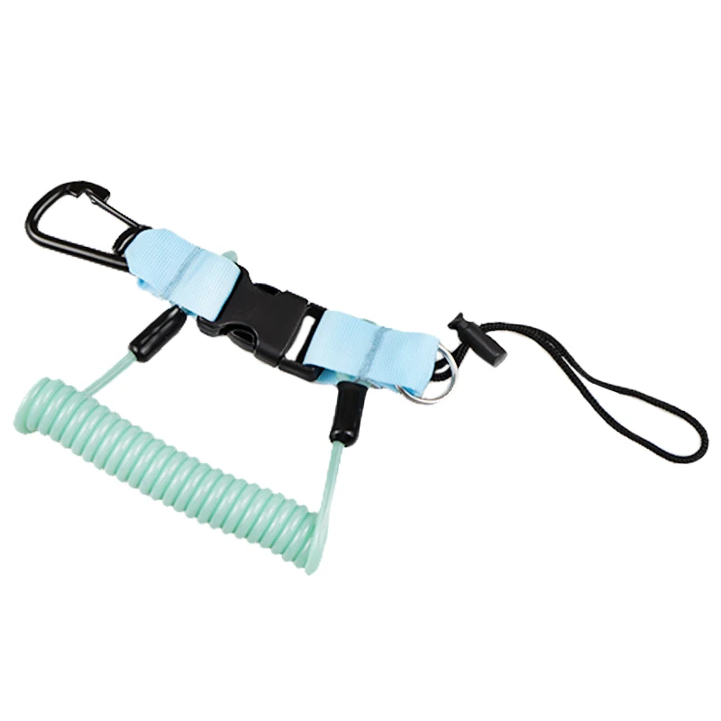 Scuba Diving 316 Anti-lost Spiral Spring Coil Lanyard Safety Emergency Tool With One Buckle Fishing Dive Climbing Outdoor Rope 5