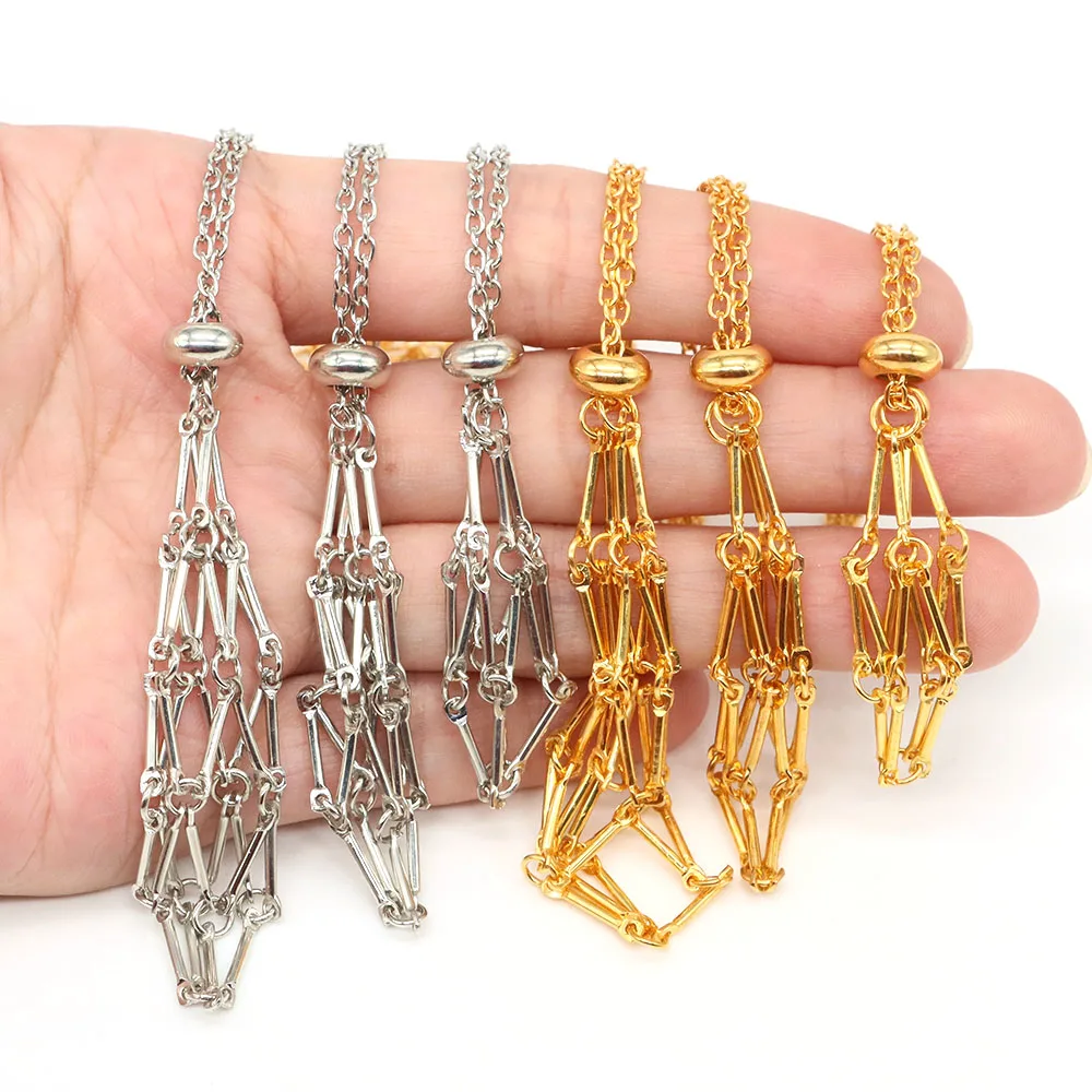Collana Portapietre In Cristallo Con Gabbia In Acciaio Inossidabile - 7 Pietre Chakra Naturali Incluse, Ciondolo Regolabile Fai Da Te, Gioiello Donna, Lunghezza 60-70 Cm - 2