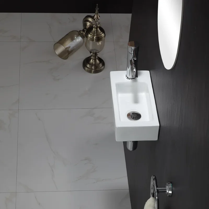 Wall Hanging Wash Basin Balcony Ultra Narrow Bathroom Sinks Ceramic Platform Basins Home Bedroom Wall-mounted Washbasins Mini