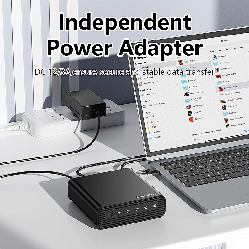 4베이 M.2 NVMe SSD 인클로저 USB C 외장 하드 드라이브 케이스 (2230 2242 2260 2280 SSD 호환, 쿨링 팬 포함)