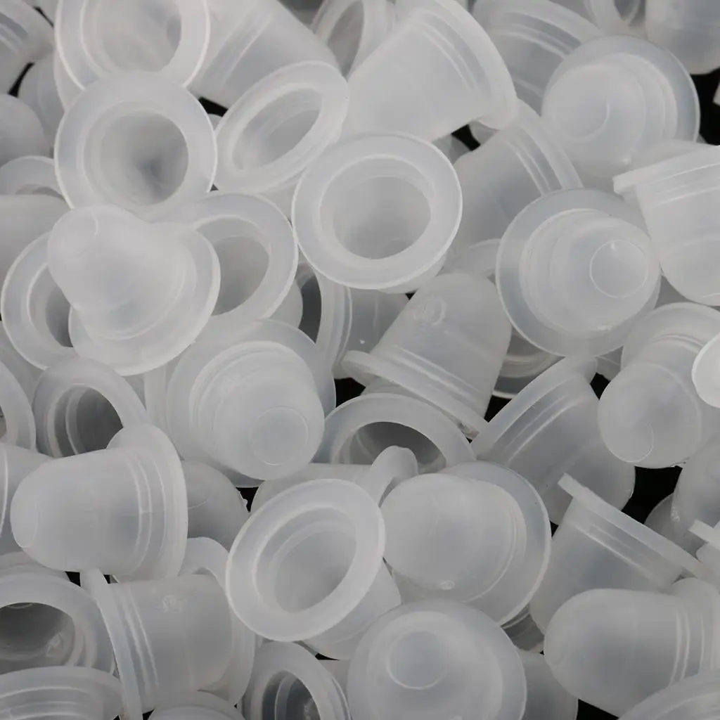 

100pcs Microblading Pigment Cup Caps Silicone Ink Holder Supply