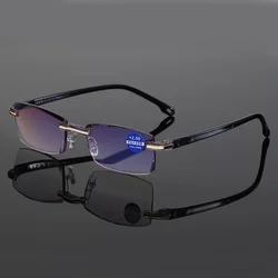 Sleek Rimless Anti Blue Light Reading Glasses - Anti - blue Light 0 (Black)