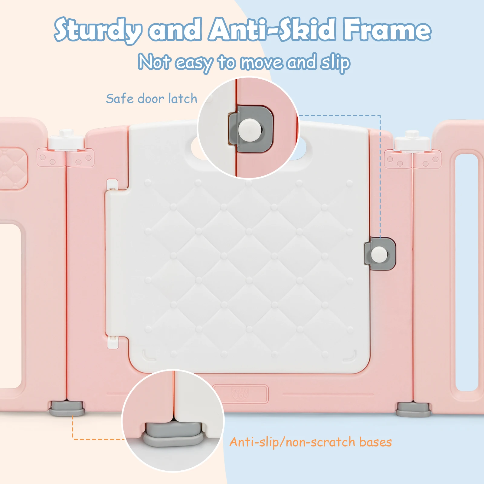 16 Panels Baby Safety Playpen Kids Safety Activity Play Center w/ Drawing Board 6
