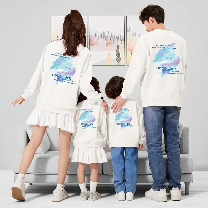 thumbnail image 4 of Camisetas navideñas de invierno para madre e hija, camisetas con estampado de cielo estrellado, conjuntos familiares a juego, sudaderas para padre, hijo, niño y bebé, jerséis casuales, 4 of 5