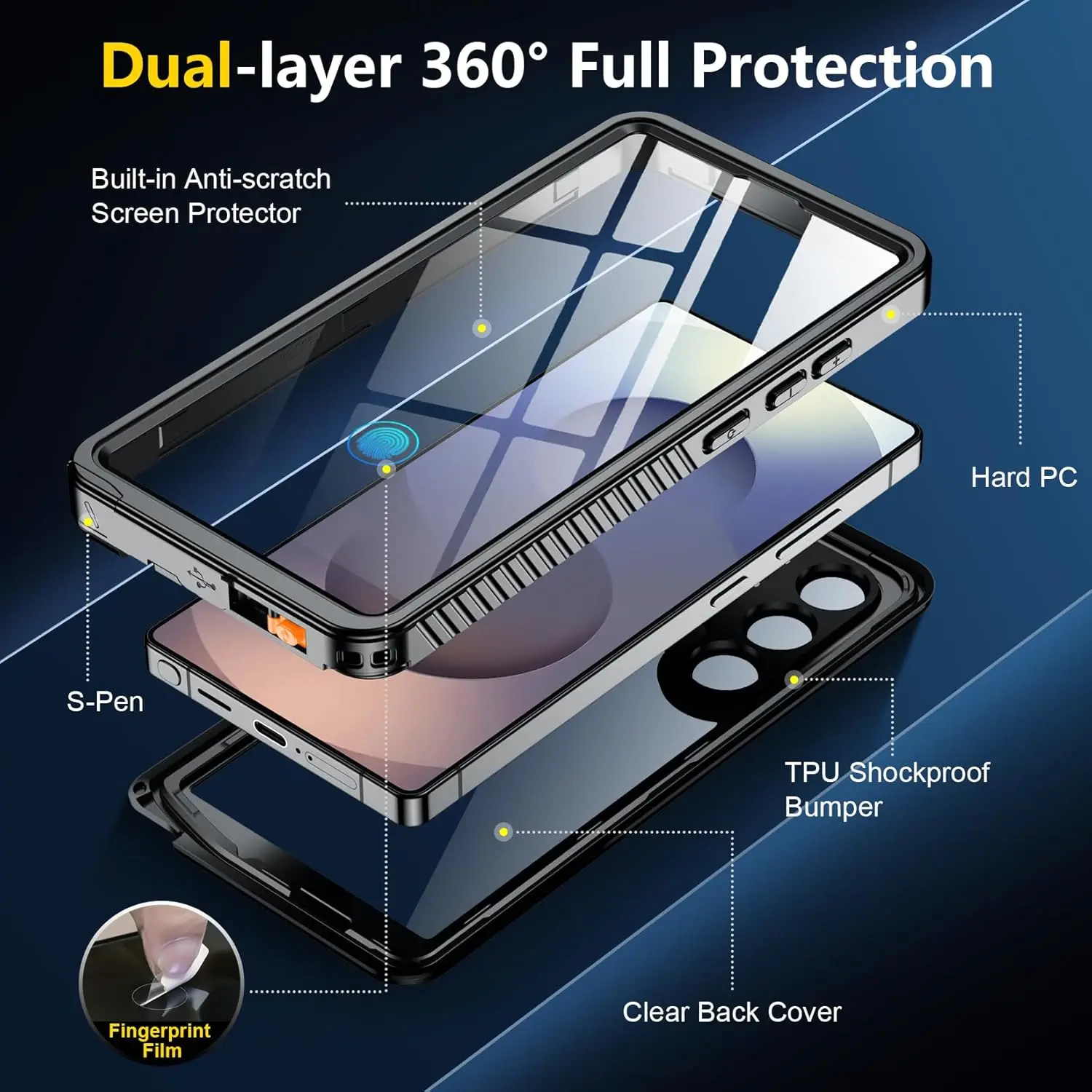 Premium Waterproof Shockproof Heavy Duty Phone Case with IP68 Full Protection