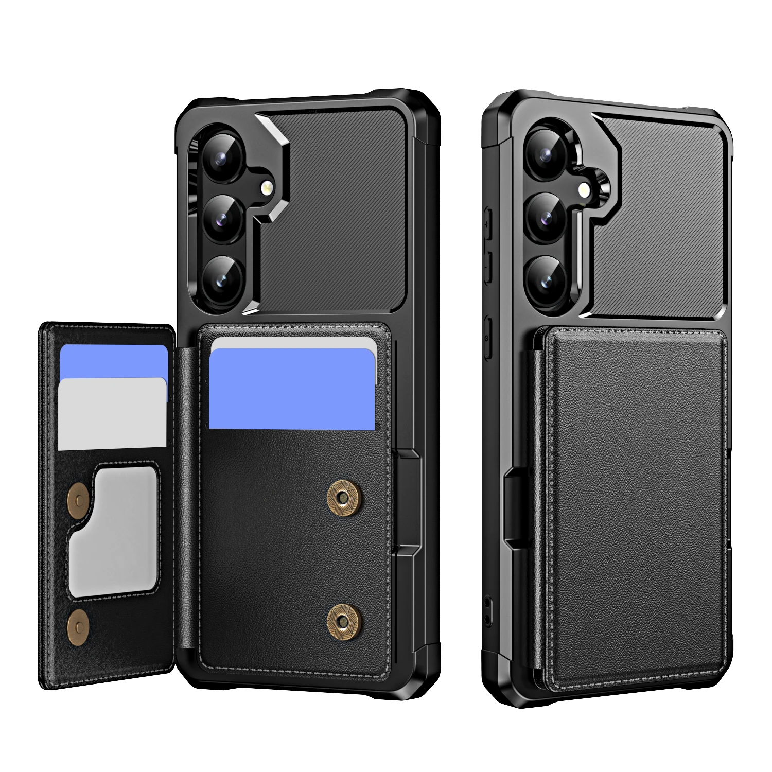 Luxury Leather Flip Wallet Case - Premium Shockproof Card Holder Cover