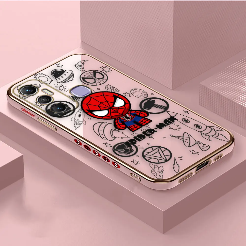 Cover Smooth E-TPU Phone Case Infinix HOT 40I 30I 30 20 20S 20I 12 12I 11 10S 10I 9 GT10 PLAY PRO Case Marvel Deadpool SpiderMan