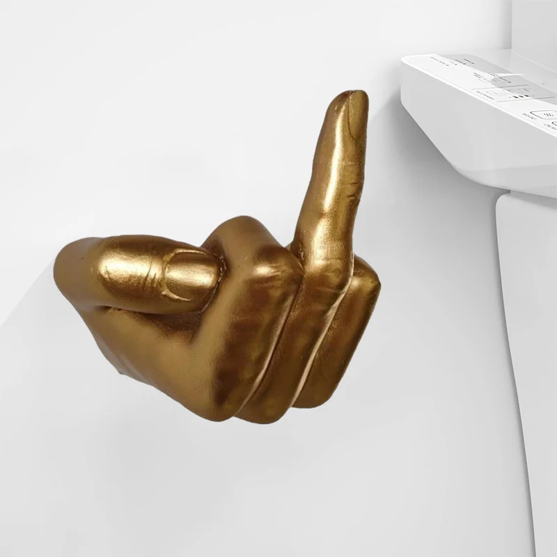 Toilet Paper Holder Creative Design Middle Finger Fun Wall Mount Middle Finger Holder Tissue Roll Paper Storage