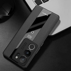 Luxurious Leather Phone Case - Stylish Soft Back Cover with Camera Protection and Shockproof Bumper for Vivo V29 Pro 5G (Black)