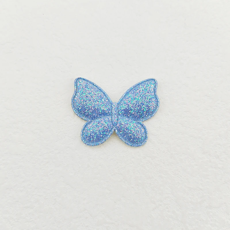100 Teile/los Zwei Größe Glitter Schmetterling Gepolsterte Appliques Für Handwerk Kleidung Nähen Liefert DIY Haar Clip Zubehör Patch – Detail 14