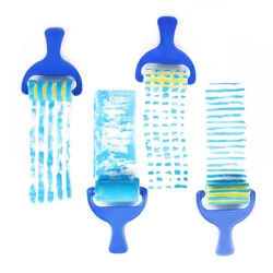 Kids DIY Graffiti Sponge Brush Art Set - Creative Learning and Puzzle Gift (4pcs Large slingshot)