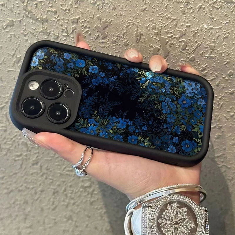 16E Full Screen of Flowers Pattern Phone Case For iPhone 11 12 13 14 15 16 17 Pro Max Air Plus Shockproof Soft TPU Cover Case 5