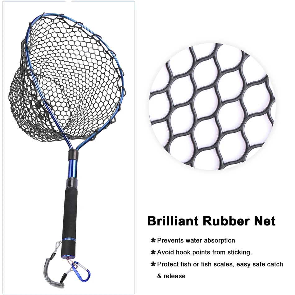 Goture Fly Fishing Landing Net Aluminium Alloy Telescopic Fishing Net Small  Mesh Trout Folding Portable Hand Net Fishing Tools