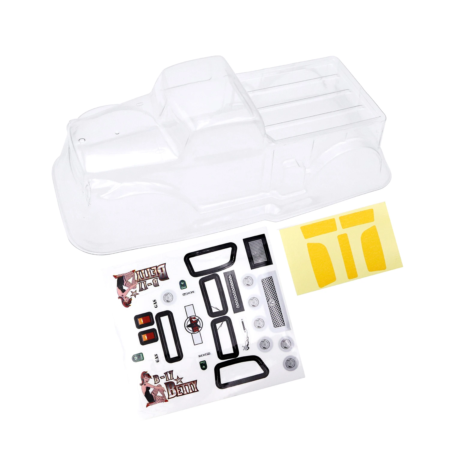 Coque Polycarbonate 1:24 pour Axial SCX24 - Blanc/Jaune