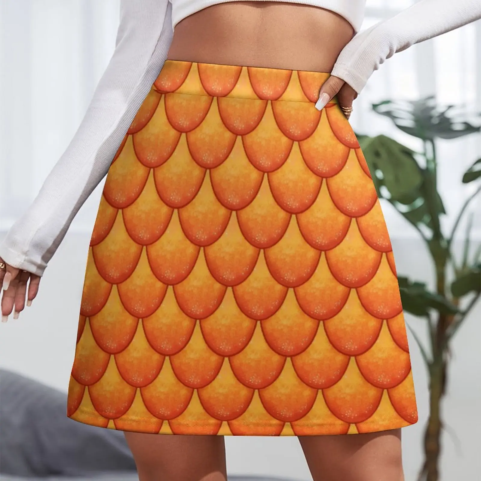 Fish Scales - Orange Version Mini Skirt fairy core japanese style