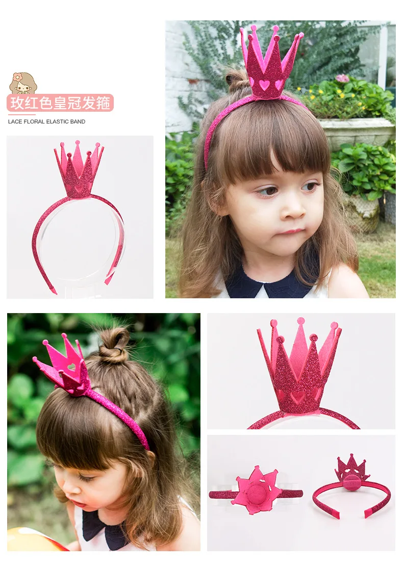 Baby Crown Headbands for Golden Kids Girls Sparkling Festival Princess Headbands Baby Cute Kawaii Headwear Children Accessories