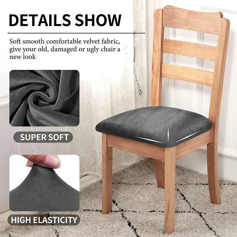 Dining Room Chair Seat Covers Removable Washable Elastic Cushion Covers For Upholstered Dining Chair 4