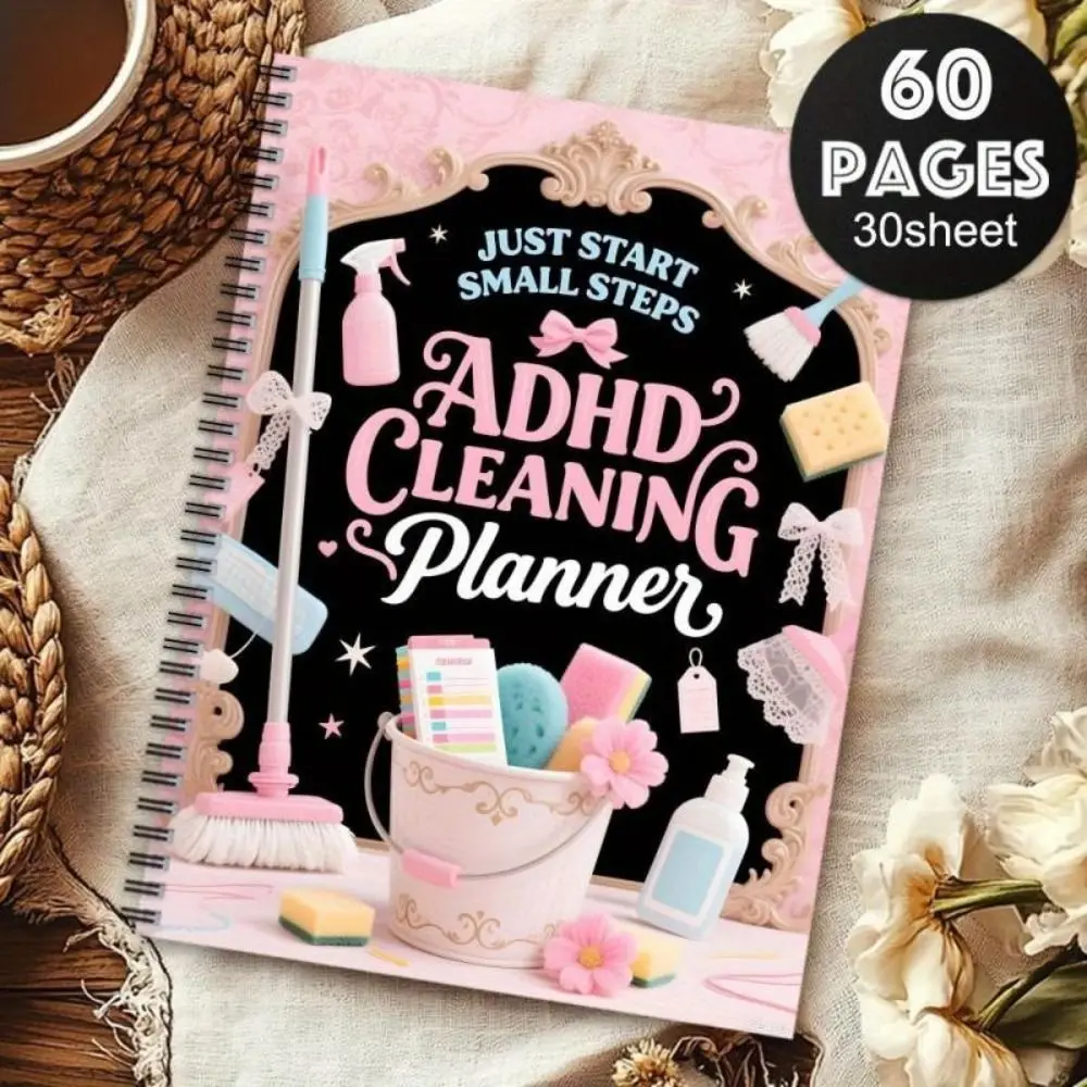 계열화된 ADHD 청소 계획표 일일 일정 주간 일정 집 청소 일정 정신 건강 간편 솔루션 체크리스트