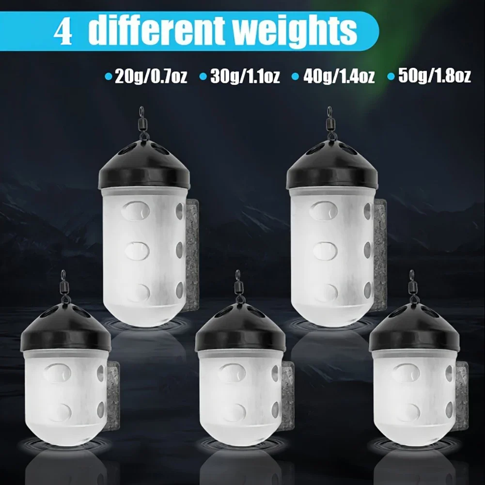 1Pc Bait Cage with Sinker Weight Fishing Feeder Cage Fishing Bait Lure Feeder Maggot Bait Feeder Cage Fishing Accessories