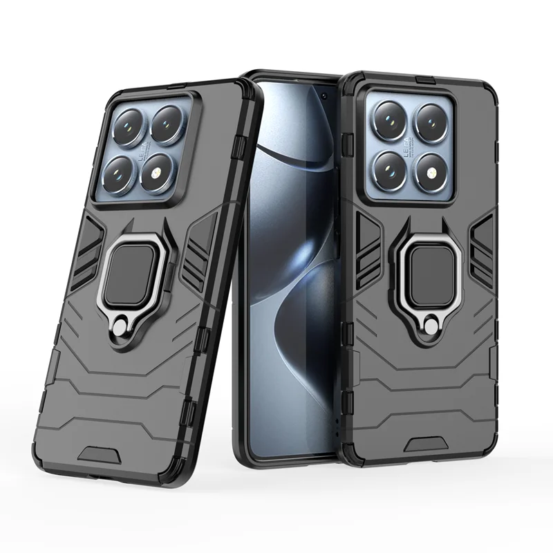 Shockproof Armor Phone Case with Magnetic Ring Stand and Camera Protection