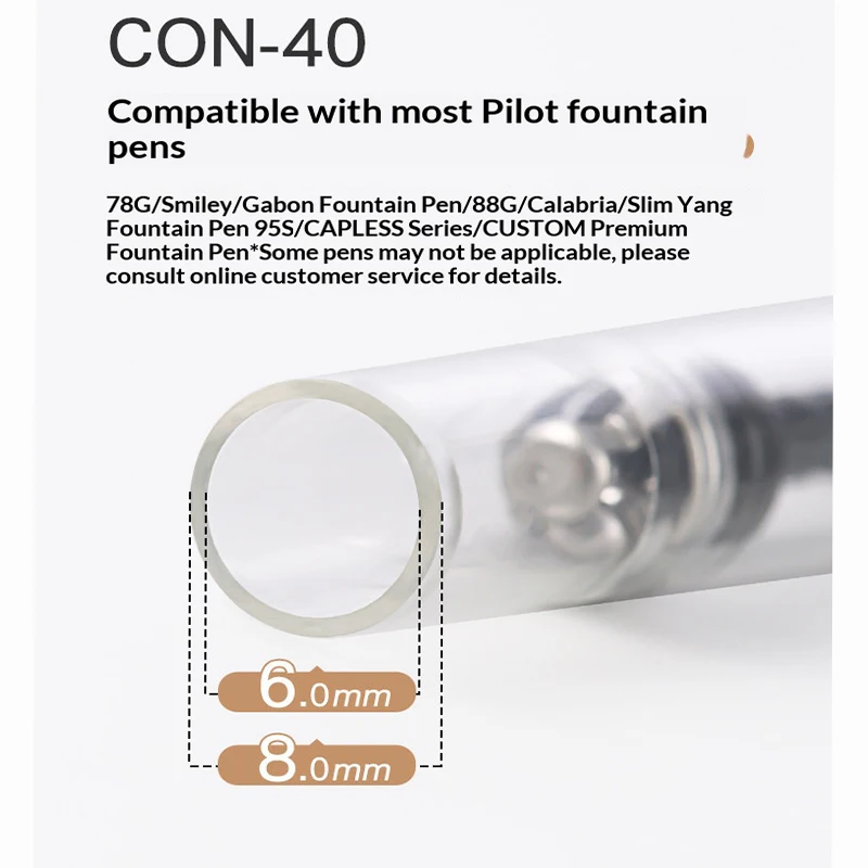 파일럿 만년필 잉크 컨버터 CON-40 스크류 로터리/CON-70 푸시 타입 0.4/1.1ml 잉크 필러 흡수제 오리지널 일본 문구류