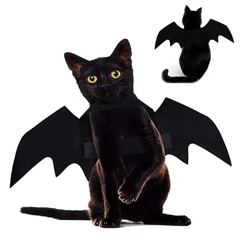 Christmas Cat Costume Cat Cosplay Bat Wings Pet Halloween Costume