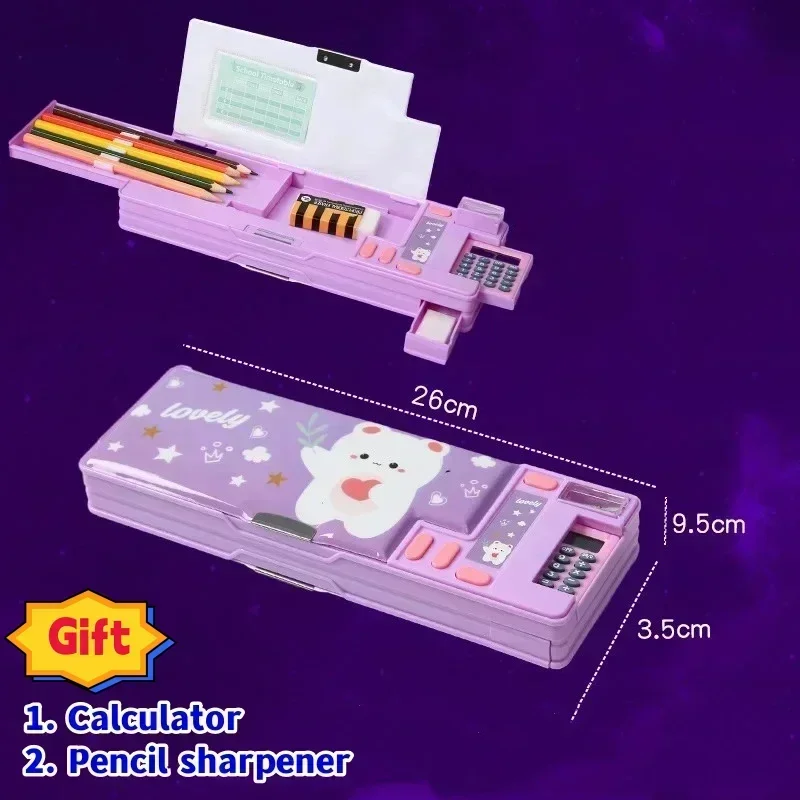 

Точилка для магнитных коробок, креативный школьный пластиковый калькулятор для начальной школы, Многофункциональные Канцелярские Принадлежности для студентов, Двусторонний карандаш
