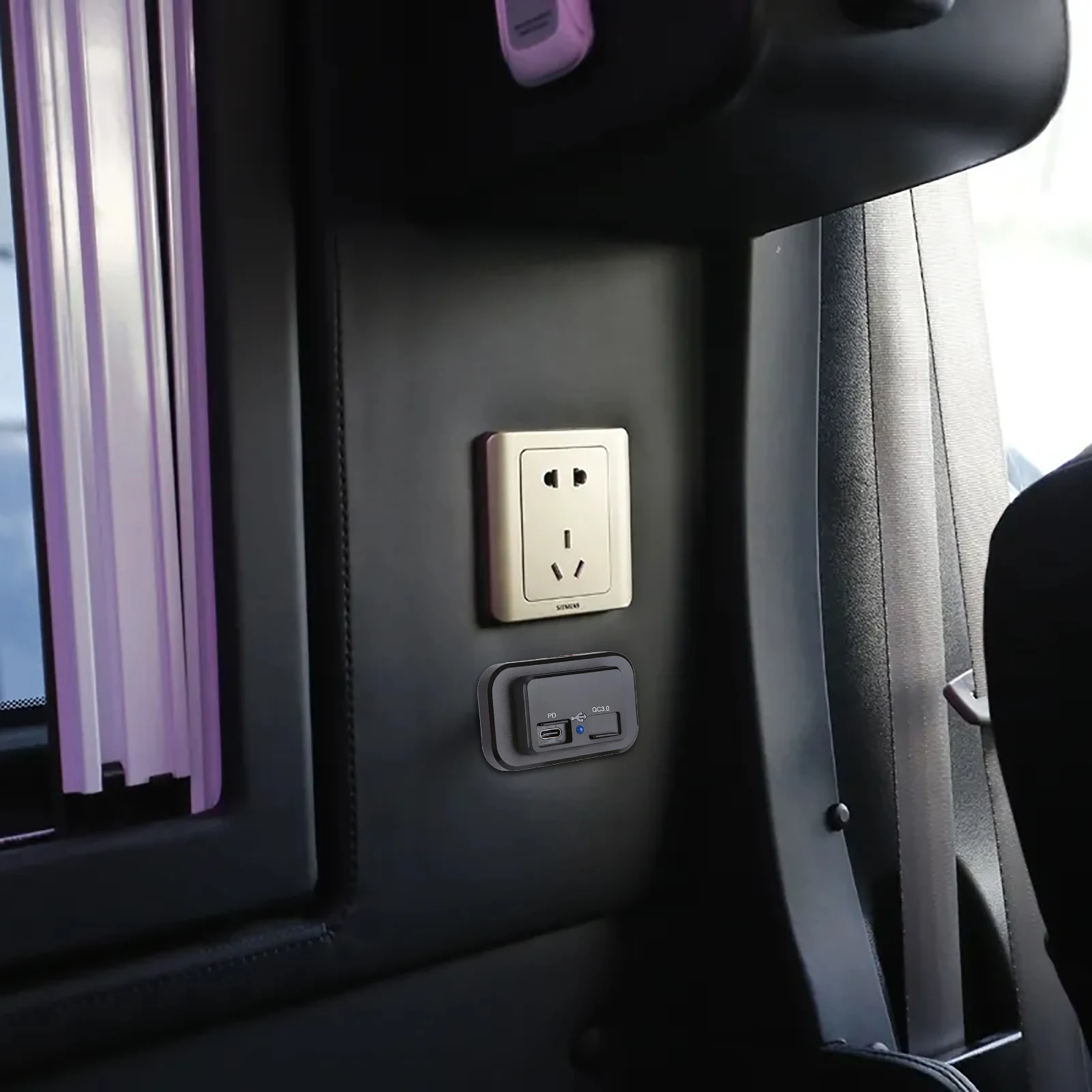 Dual USB Car Charger Socket USB Charger Adapter 12V/24V Car USB Splitter Outlet Power Adapter With LED For Camper Tr