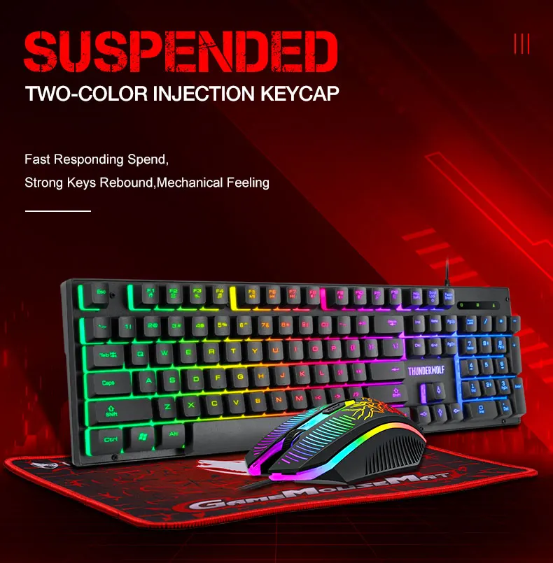 Gaming Keyboard Mouse And Mouse Pad Set With Backlit Wired Keys_voghion.com