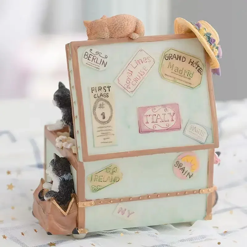 オルゴール-レトロな猫のオルゴール,誕生日プレゼント,女の子