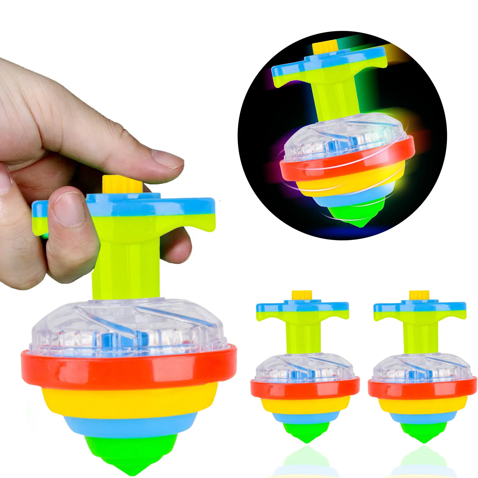 Kids Spinning Top Gyro Flashing Light Spinning Top Toys Luminous Colorful Launcher Rotating Toy