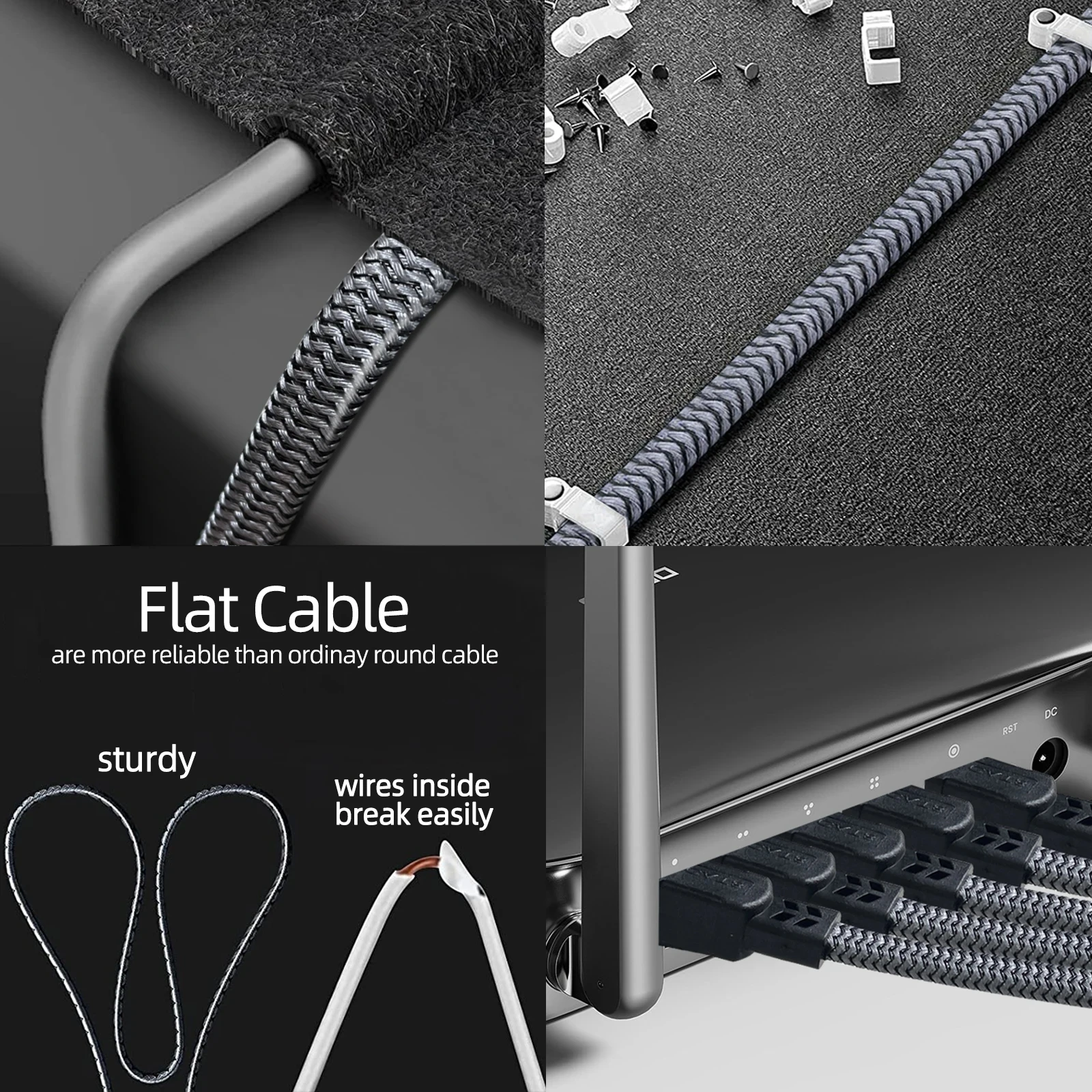 Premium Cat 8 Ethernet Cable Bundle - Ultra-Fast 40Gbps 2000MHz Internet LAN Cord